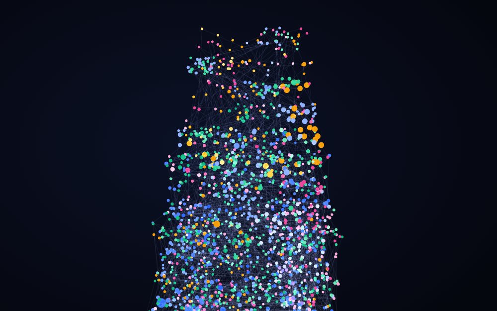 The Beyond Young K-12 Skill Map: 1,871 skills drawn as a galaxy, colored by subject strand